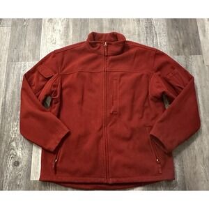 Duluth Trading Shoreman Fleece Jacket Mens Large Red Full‎ Zip Windproof Thick